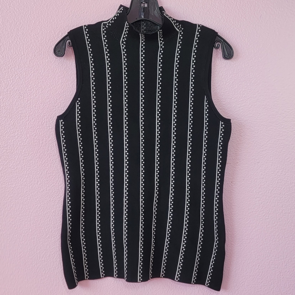 Cable & Gauge Black Striped Turtleneck Shirt/ M.